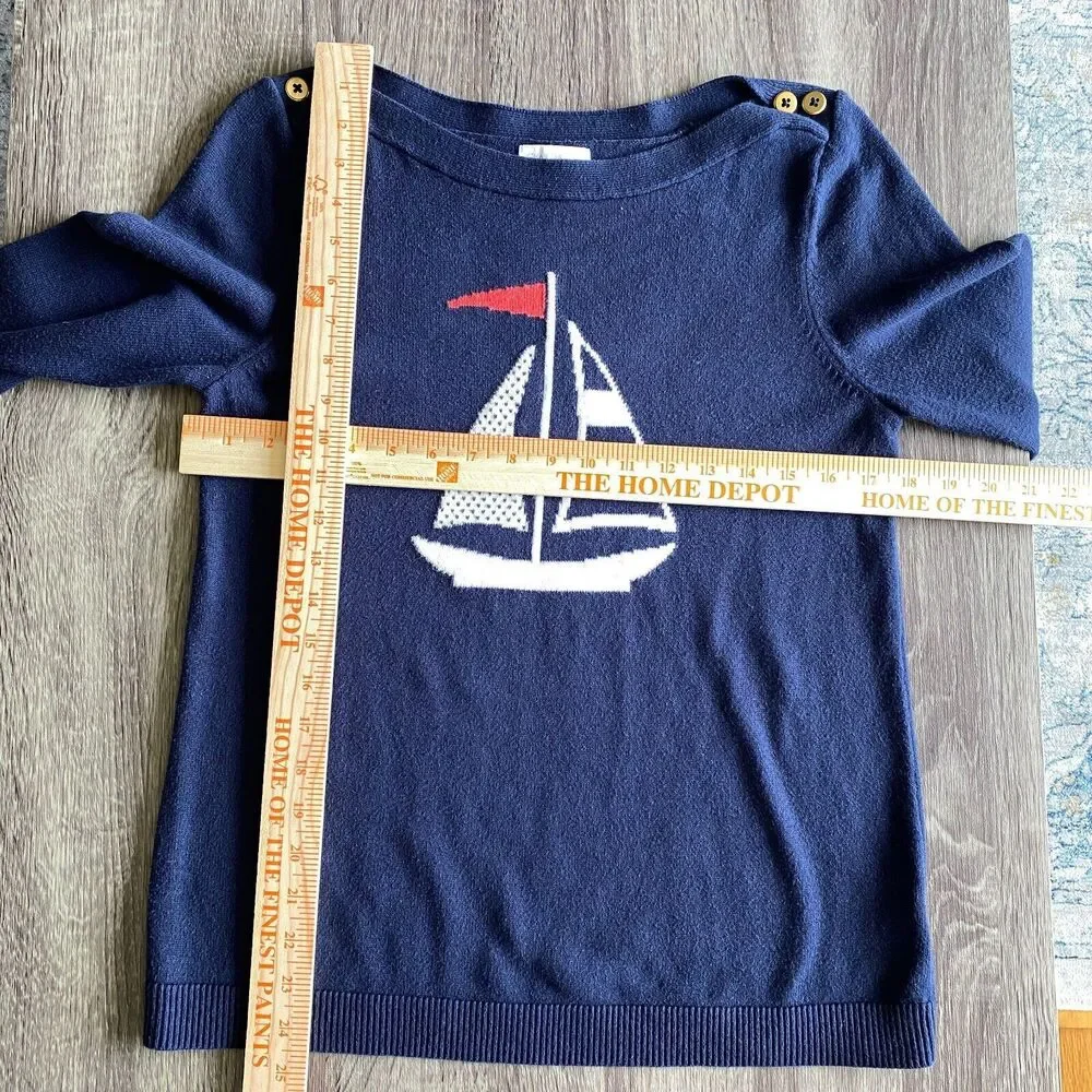 Charter Club Regatta Royale Nautical Sailboat Pullover Sweater Women's Medium